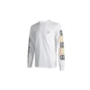 T-shirt à manches longues avec logo appliqué pour homme, blanc