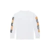 T-shirt à manches longues avec logo appliqué pour homme, blanc
