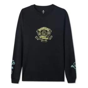 T-shirt à manches longues avec motif cactus, tailles asiatiques « Noir » T-shirt à manches longues avec motif cactus, tailles asiatiques « Noir »