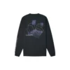 T-shirt à manches longues Distorted Court – Tailles asiatiques « Noir »