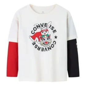 T-shirt à manches longues imprimé « Logo Rabbit Year » – Tailles asiatiques « Blanc Noir Rouge »