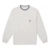 T-shirt à manches longues Retro Chuck avec poche en tissu slub, tailles asiatiques « Blanc »