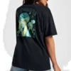 T-shirt à motif champignon, tailles asiatiques « Black Teal »