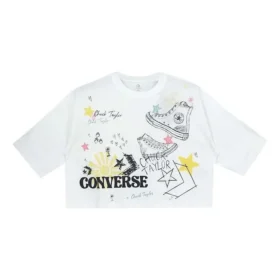 T-shirt NOTEBOOK DOODLE OS CROP Blanc OPTICAL Blanc