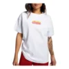 T-shirt oversize avec logo flamboyant, tailles asiatiques « Blanc Rouge »
