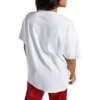 T-shirt oversize avec logo flamboyant, tailles asiatiques « Blanc Rouge »
