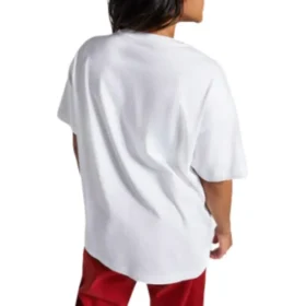 T-shirt oversize avec logo flamboyant, tailles asiatiques « Blanc Rouge »
