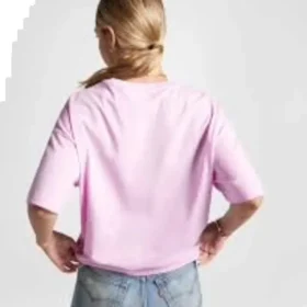 T-shirt oversize avec logo flamboyant, tailles asiatiques « Rose »