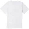 T-shirt à patch déformé, tailles asiatiques « Blanc Orange Bleu sarcelle »