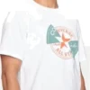 T-shirt à patch déformé, tailles asiatiques « Blanc Orange Bleu sarcelle »