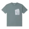 T-shirt à poche zippée, tailles asiatiques « Vert cendré »