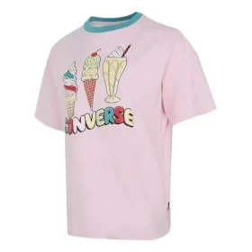 T-shirt rose à manches courtes avec imprimé glaces