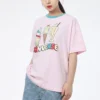 T-shirt rose à manches courtes avec imprimé glaces