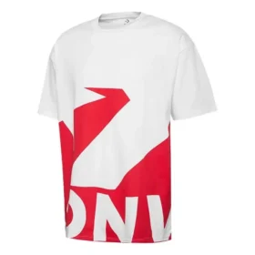T-shirt rouge à manches courtes Converse pour homme, imprimé couleurs contrastées