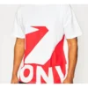 T-shirt rouge à manches courtes Converse pour homme, imprimé couleurs contrastées
