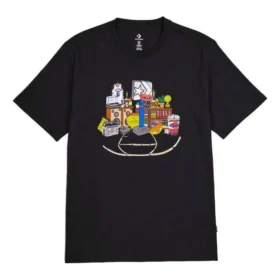 T-shirt rétro, tailles asiatiques « Noir »