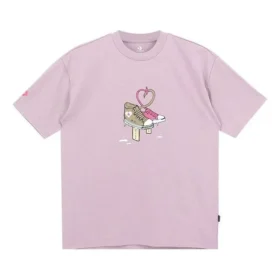 T-shirt Shoe Tie Heart Logo, tailles asiatiques « Blush Purple »