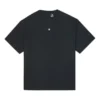 T-shirt unie ample à col rond et manches courtes, style couple, noir