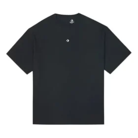 T-shirt unie ample à col rond et manches courtes, style couple, noir