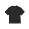 T-shirt unie ample à col rond et manches courtes, style couple, noir