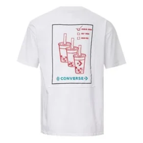T-shirt unisexe à manches courtes avec applique, blanc