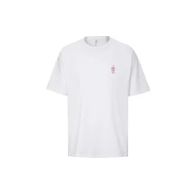 T-shirt unisexe à manches courtes avec applique, blanc