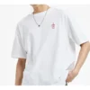 T-shirt unisexe à manches courtes avec applique, blanc