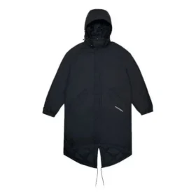 Trench-coat long en duvet, tailles asiatiques « Noir »
