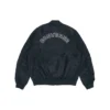 Veste aviateur rétro unisexe ample avec logo SS22, noir