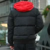 Veste bomber Court Down, tailles asiatiques « Noir Rouge »