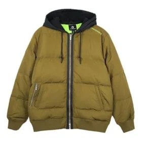 Veste bomber Court Down, tailles asiatiques « Vert olive »