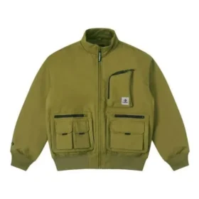 Veste bomber courte en duvet, tailles asiatiques « Vert olive »