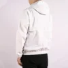 Veste à capuche, cordon de serrage et poche zippée, blanche