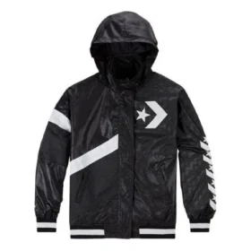 Veste à capuche décontractée avec logo noir