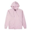 Veste à capuche à manches longues unie avec fermeture éclair, tailles asiatiques « Rose-Violet »
