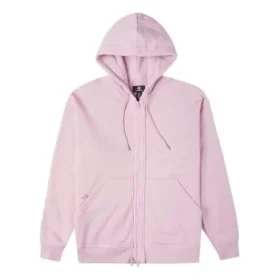 Veste à capuche à manches longues unie avec fermeture éclair, tailles asiatiques « Rose-Violet »