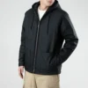 Veste à capuche rembourrée à manches longues Converse Casual Sports Cargo pour homme, noire