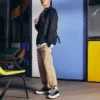 Veste à capuche rétro décontractée pour couple, style noir