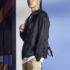 Veste à capuche rétro décontractée pour couple, style noir