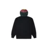 Veste à capuche zippée avec surpiqûres contrastées, style couple, noir