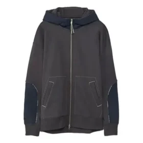 Veste à capuche zippée pour homme Converse x Paria Farzaneh Crossover Splicing, bleue