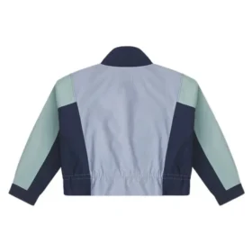 Veste cargo coupe courte à manches longues coupe-vent, tailles asiatiques « Bleu »