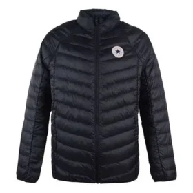 Veste chaude en duvet coupe-vent, tailles asiatiques, « Noir »