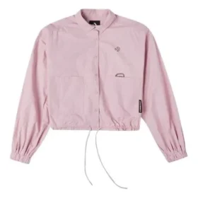 Veste chemise décontractée à petit logo rose-violet