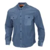 Veste chemise à enfiler, tailles asiatiques « Lakeside Blue »