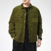 Veste chemise à enfiler, tailles asiatiques « Vert olive »
