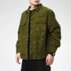 Veste chemise à enfiler, tailles asiatiques « Vert olive »