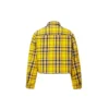 Veste chemise réversible à carreaux, tailles asiatiques « Jaune »