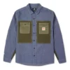Veste chemise tissée Converse pour homme, petit logo, style rétro, couleurs contrastées, bleu