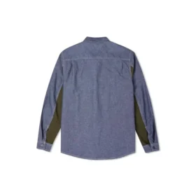 Veste chemise tissée Converse pour homme, petit logo, style rétro, couleurs contrastées, bleu